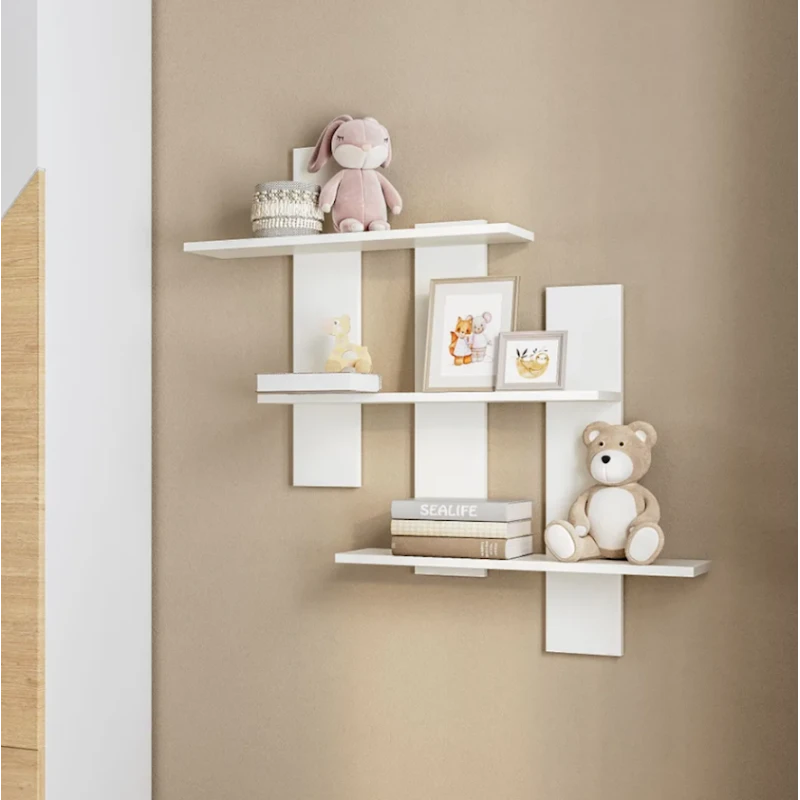 Полка настенная Lobi 12115576, ЛДСП, белая, 84x15x84 см Полка настенная Lobi 12115576, ЛДСП, белая, 84x15x84 см