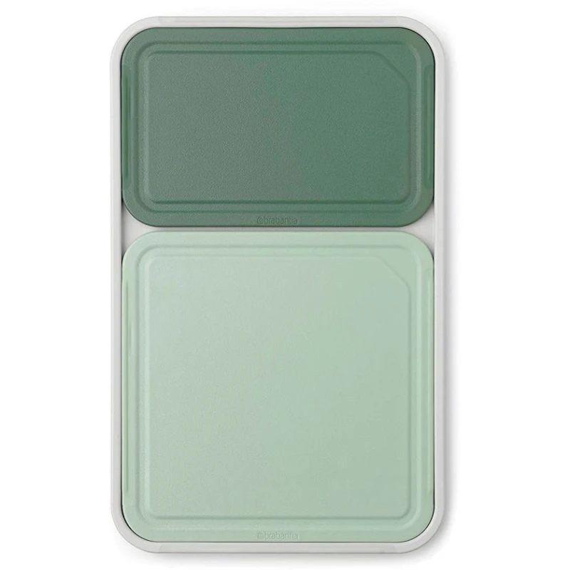 Набор разделочных досок Brabantia Tasty+, 3 шт, 16х25 см/25x25 см/43x27 см, пластик, зеленый/серый Набор разделочных досок Brabantia Tasty+, 3 шт, 16х25 см/25x25 см/43x27 см, пластик, зеленый/серый