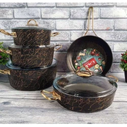 Набор кастрюль OMS 000020, 9 предметов, коричневый