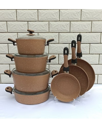 Qab-qacaq dəsti Canali SHA-00002476, qranit, qəhvəyi, 11 parça
