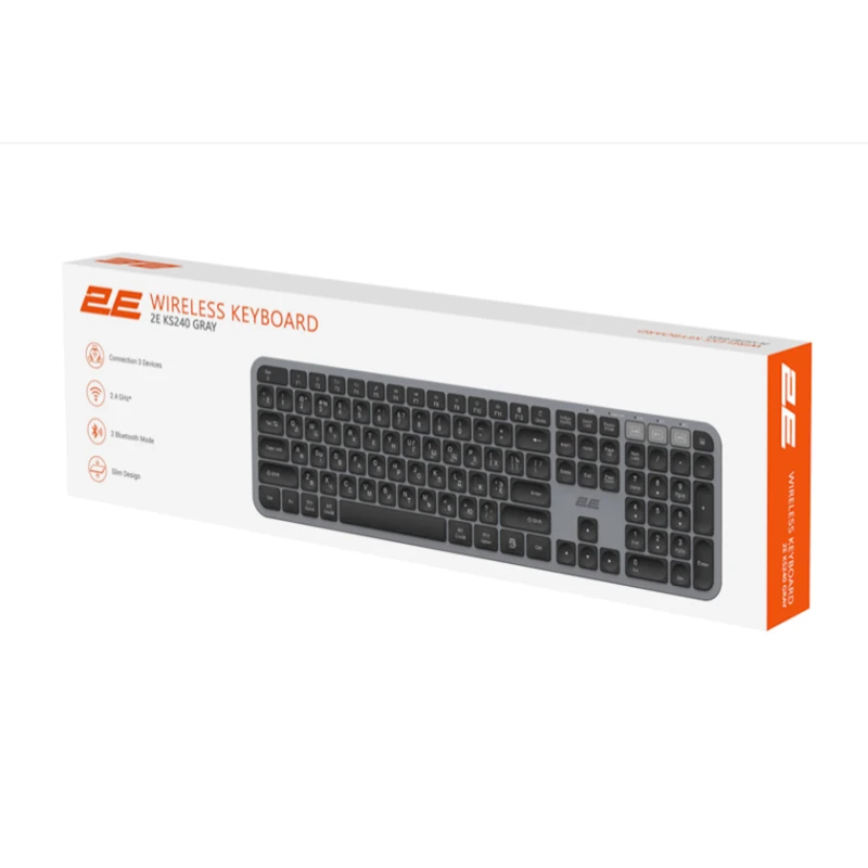 Клавиатура 2E KS240 WL BT Gray (2E-KS240WG) Клавиатура 2E KS240 WL BT Gray (2E-KS240WG)