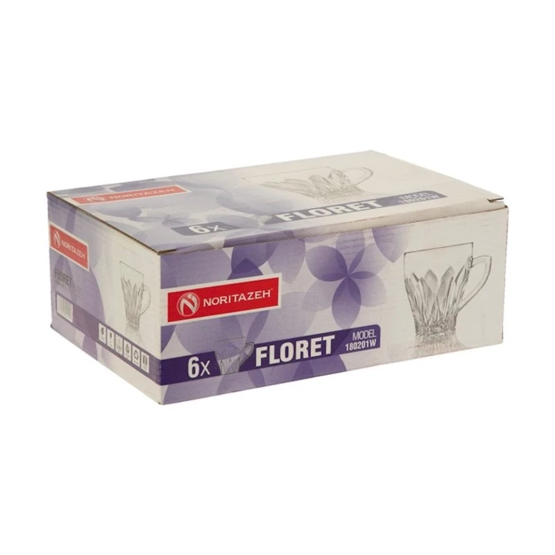 Набор кружек Noritazeh 180201W, 6 шт, прозрачный Набор кружек Noritazeh 180201W, 6 шт, прозрачный