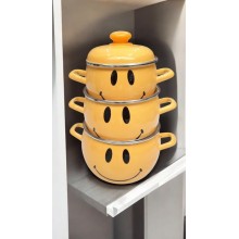 Qazan dəsti emal, 2 l, 3 l, 5 l, qapaqla, Rusiya istehsalı - QZİR-TAP-115