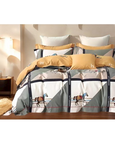 Yataq dəsti Luxe Cotton 000774, yorğan üzü 200x220 sm, mələfə 240x260 sm, yastıq üzü 50х70 sm, ikinəfərlik, satin, rəngbərəng