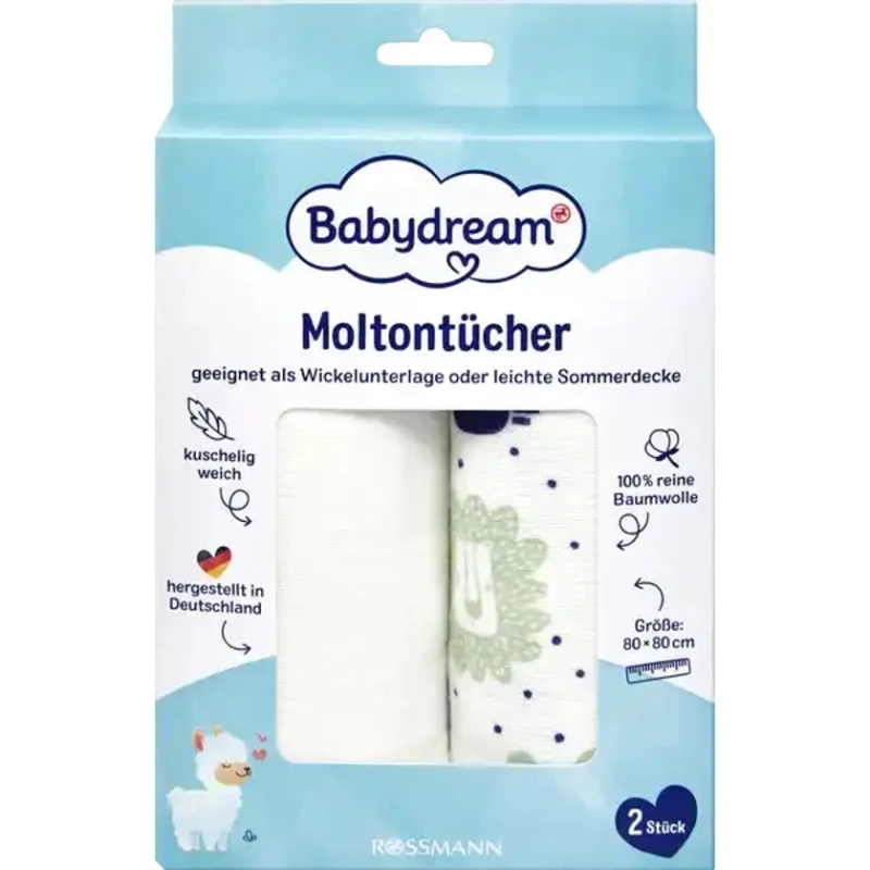 Набор пеленек Babydream, хлопок, 2 шт, товар в ассортименте Набор пеленек Babydream, хлопок, 2 шт, товар в ассортименте