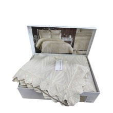 Örtük dəsti Finezza Home, 260x260 sm, ikinəfərlik, bej