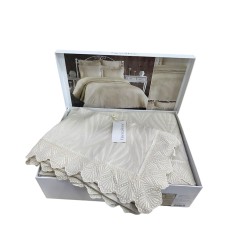 Örtük dəsti Finezza Home, 260x260 sm, ikinəfərlik, bej