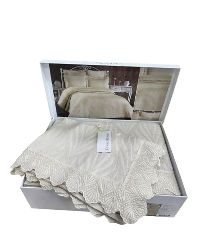 Örtük dəsti Finezza Home, 260x260 sm, ikinəfərlik, bej