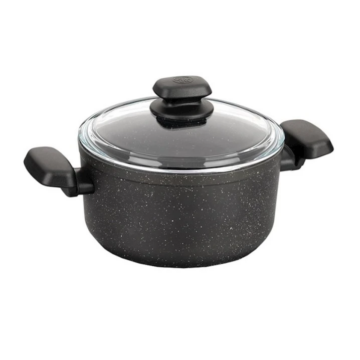 Кастрюля Korkmaz Ornella A1342, 12.5 см, 5 л, 24 см, алюминий, с крышкой, две ручки, черный Кастрюля Korkmaz Ornella A1342, 12.5 см, 5 л, 24 см, алюминий, с крышкой, две ручки, черный