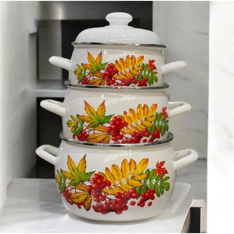 Набор кастрюль Gallery Home GH-000093, эмаль, разноцветный Набор кастрюль Gallery Home GH-000093, эмаль, разноцветный