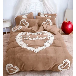 Комплект постельного белья Narlı 000293, пододеяльник 200х230 см, простыня 250x250 см, наволочка 50x70 см (2 шт), двуспальный, коричневый