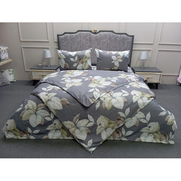 Комплект постельного белья Sahara 0000817, пододеяльник 200х220 см, простыня 220х240 см, наволочки 50x70 см, двуспальный, сатин, серый