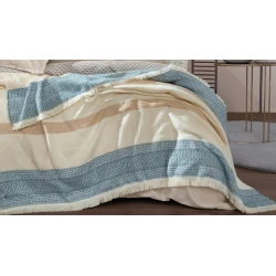 Плед Yataş Uberto, 140х190 см, акрил, голубой/бежевый