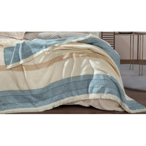 Pled Yataş Uberto, 140х190 sm, akril, mavi/bej