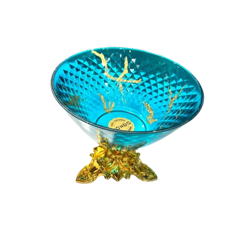 Meyvə kasası Mondo 22х20 sm, şüşə, mavi/qızılı Meyvə kasası Mondo 22х20 sm, şüşə, mavi/qızılı