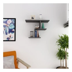 Настенная полка Art Mebel 125, ламинат, 43х60х22 см, antrasit Настенная полка Art Mebel 125, ламинат, 43х60х22 см, antrasit