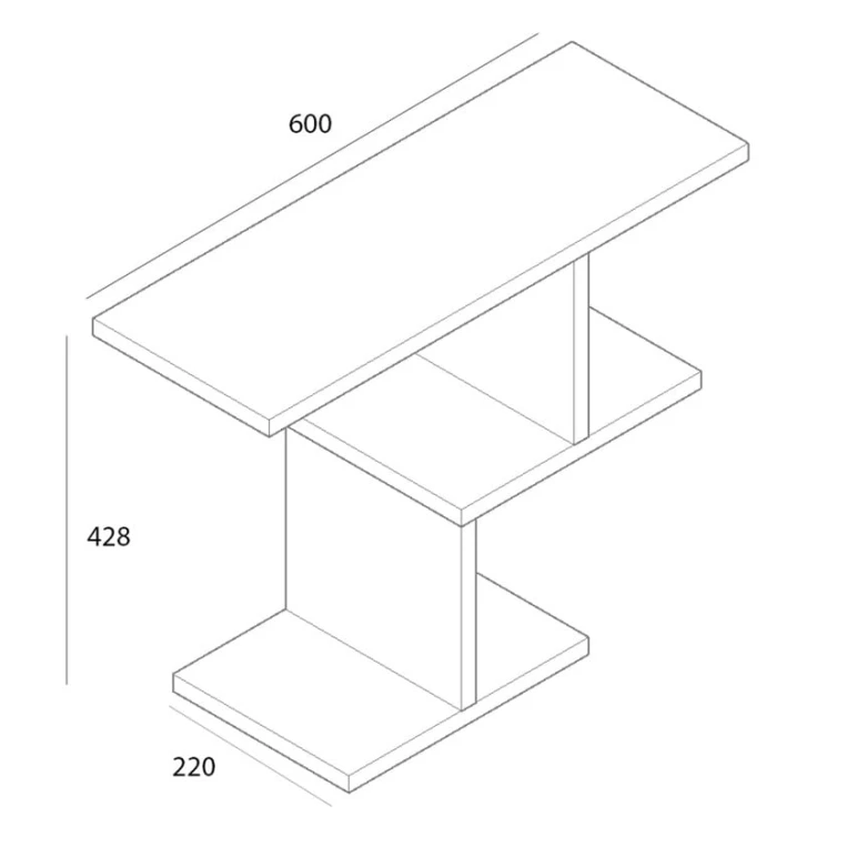 Divar rəfi Art Mebel 125, laminat, 43х60х22 sm, antrasit