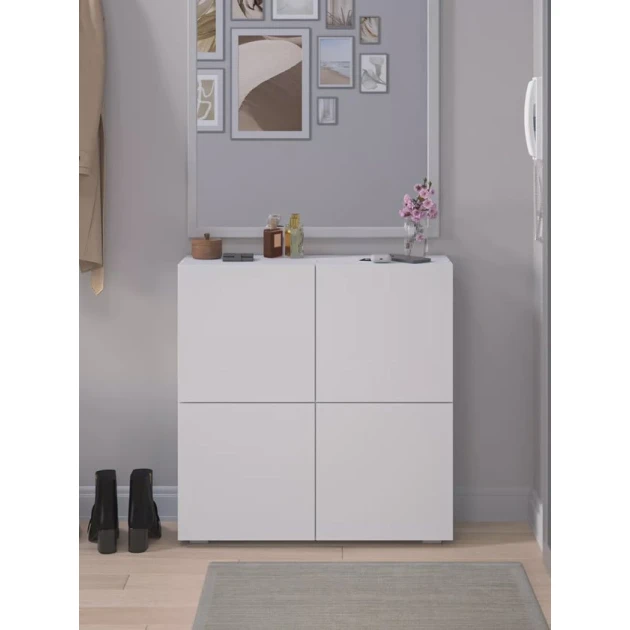 Тумба для прихожей Letta 3563_Letta25Door4Wh, ЛДСП, 24x78x80 см Тумба для прихожей Letta 3563_Letta25Door4Wh, ЛДСП, 24x78x80 см