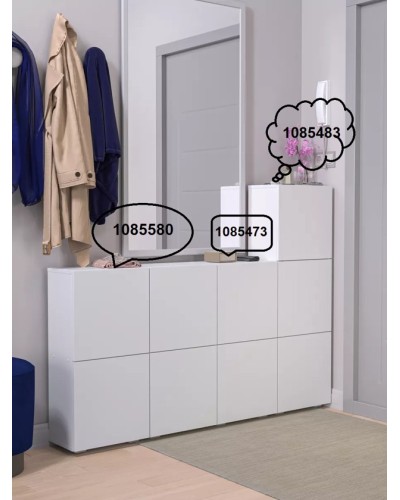Dəhliz üçün tumba Letta 3563_Letta25Door4Wh, LDSP, 24x78x80 sm