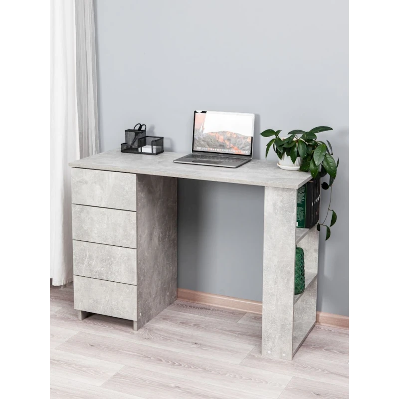 Письменный стол Letta ЛДСП, серый, 75х50х110 см Письменный стол Letta ЛДСП, серый, 75х50х110 см