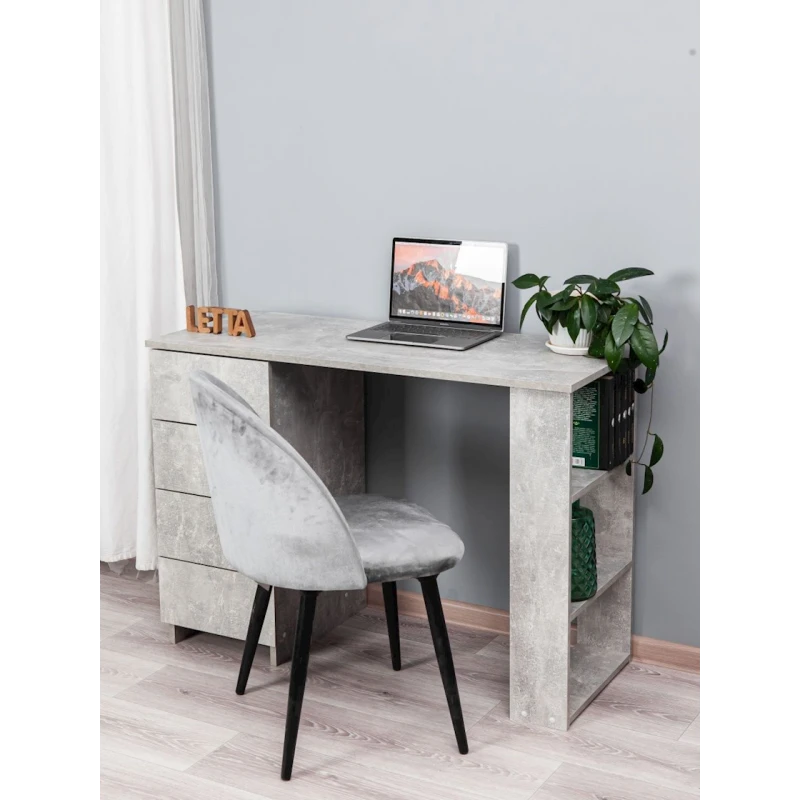 Письменный стол Letta ЛДСП, серый, 75х50х110 см Письменный стол Letta ЛДСП, серый, 75х50х110 см