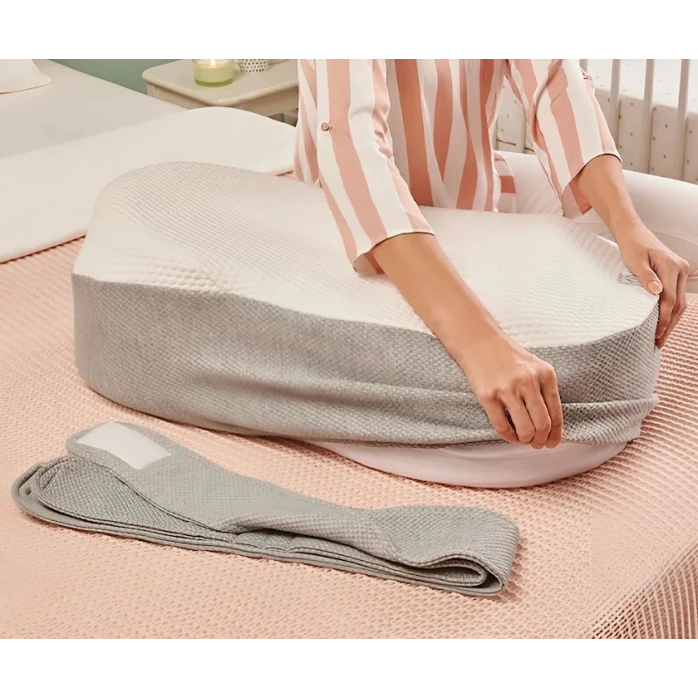 Кокон-гнездышко Yataş Juno, 40x68 см, белое/серое Кокон-гнездышко Yataş Juno, 40x68 см, белое/серое