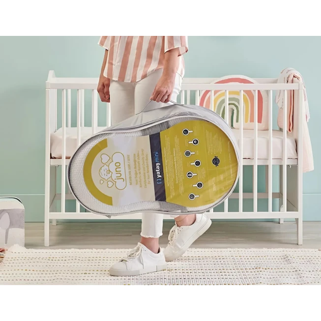 Кокон-гнездышко Yataş Juno, 40x68 см, белое/серое Кокон-гнездышко Yataş Juno, 40x68 см, белое/серое