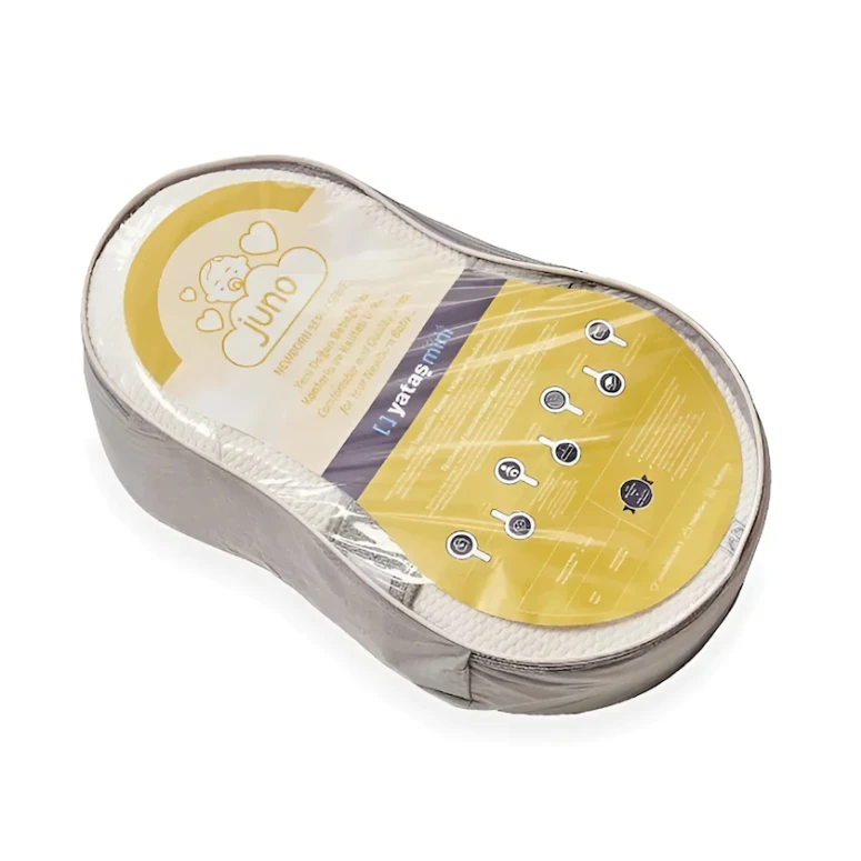 Кокон-гнездышко Yataş Juno, 40x68 см, белое/серое Кокон-гнездышко Yataş Juno, 40x68 см, белое/серое