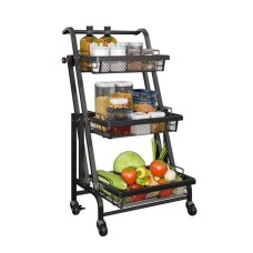 Mətbəx arabası nh_86avt, metal, qara, 94.5х30х44 sm