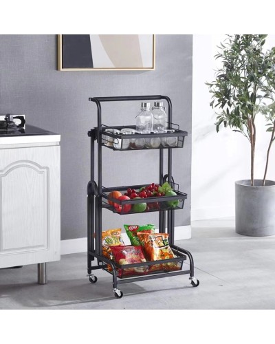 Mətbəx arabası nh_86avt, metal, qara, 94.5х30х44 sm