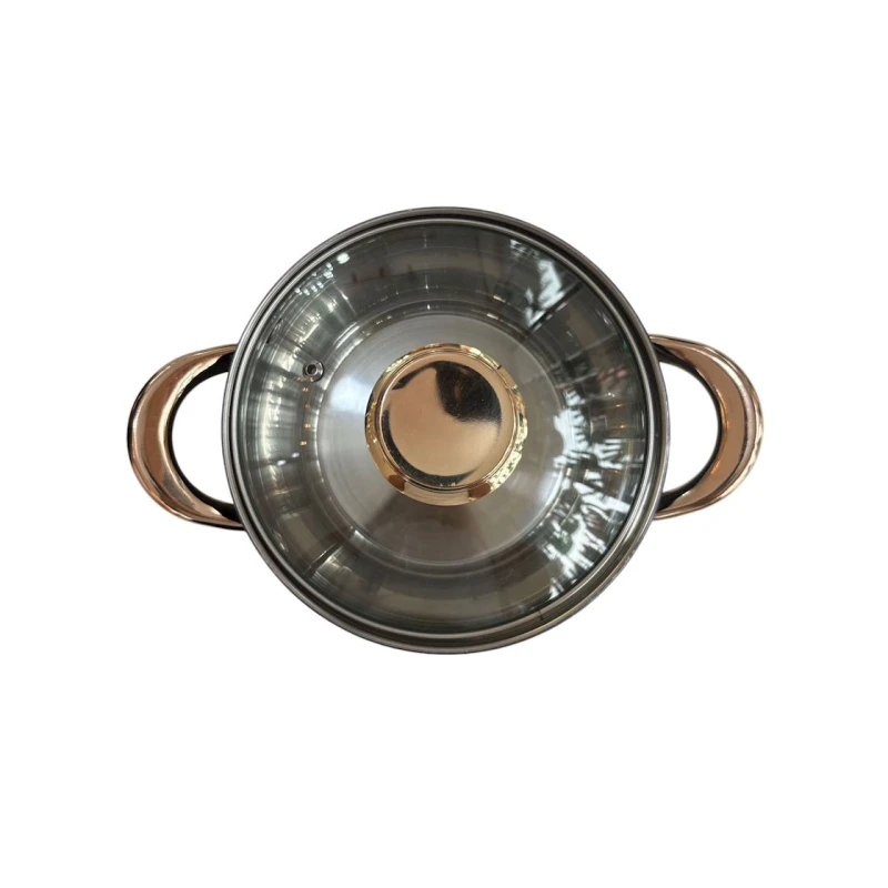 Набор кастрюль HausRoland ZGH_00545, нержавеющая сталь, черный/золотистый, 16/18/20/24 см, 8 предметов