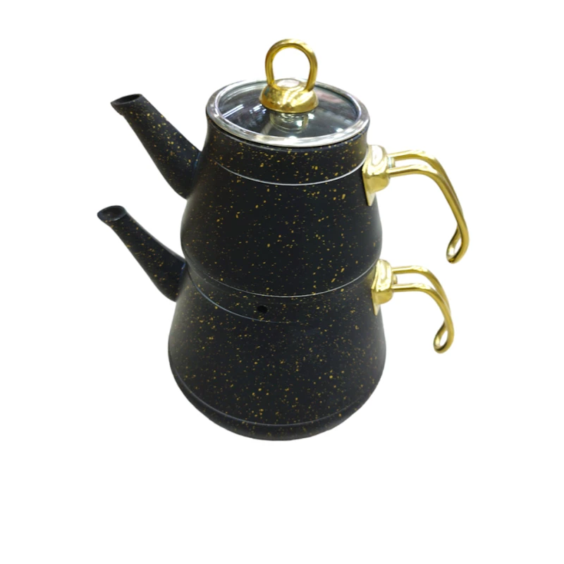 Двухэтажный чайник OM232, черный/золотистый, чайник для кипячения воды 2 л, чайник для заварки 1 л Двухэтажный чайник OM232, черный/золотистый, чайник для кипячения воды 2 л, чайник для заварки 1 л