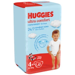 Подгузники Huggies Ultra Comfort для мальчиков 4+, 10-16 кг, 17 шт.