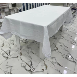 Скатерть MiraNova FS-642, тефлоновая, белая, 160x160 см