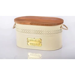 Хлебница NH_953K, 27x27x18 см, металл/дерево, кремовая Хлебница NH_953K, 27x27x18 см, металл/дерево, кремовая