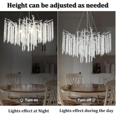 Asma çılçıraq Silver 33001-600, kristal budaq formalı, E14 LED, diametr 460 mm - Silver 33001-600