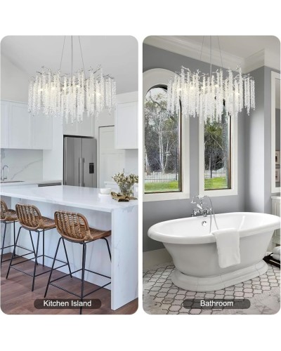 Asma çılçıraq Silver 33001-600, kristal budaq formalı, E14 LED, diametr 460 mm - Silver 33001-600