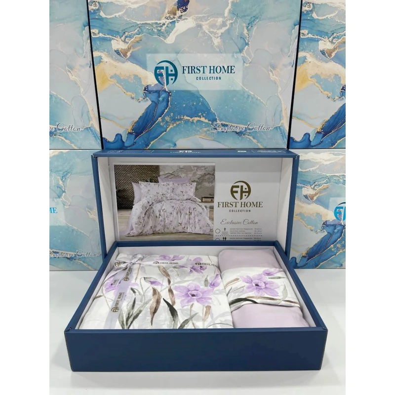 Комплект постельного белья First Home SHA-00002595, евро, хлопок, простыня 250х250 см, пододеяльник 200х220 см, наволочка 50х70 см, 2 шт, разноцветный Комплект постельного белья First Home SHA-00002595, евро, хлопок, простыня 250х250 см, пододеяльник 200х220 см, наволочка 50х70 см, 2 шт, разноцветный