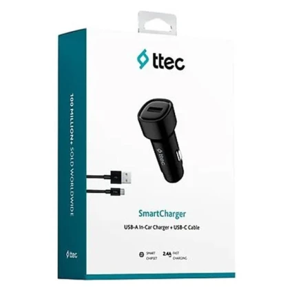 Зарядное устройство автомобильное Ttec SmartCharger 2.4A In Car Charger + USB-C Cable
