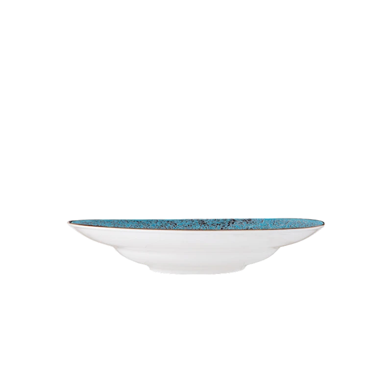 Dərin boşqab Wilmax Splash WL-667628/A, dairə, 500 ml, diametr 28.5 sm, farfor, mavi/ağ