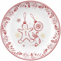 Тарелка Tognana Ginger Christmas Red XMas, фарфор, красная/белая, 31 см Тарелка Tognana Ginger Christmas Red XMas, фарфор, красная/белая, 31 см