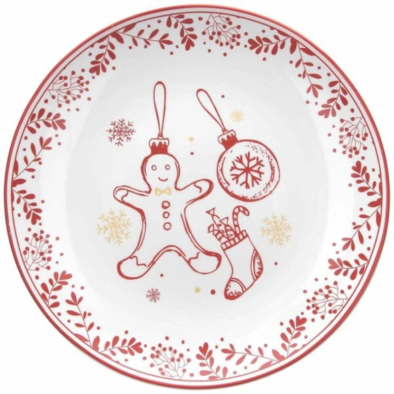 Тарелка Tognana Ginger Christmas Red XMas, фарфор, красная/белая, 31 см Тарелка Tognana Ginger Christmas Red XMas, фарфор, красная/белая, 31 см