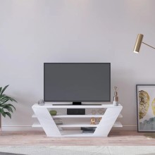 TV üçün tumba Ev Plus Minima, LDSP, ağ, 150x35x40 sm