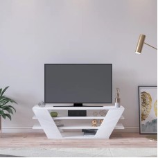 TV üçün tumba Ev Plus Minima, LDSP, ağ, 150x35x40 sm