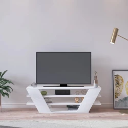 Тумба под ТВ Ev Plus Minima, ЛДСП, белая, 150x35x40 см Тумба под ТВ Ev Plus Minima, ЛДСП, белая, 150x35x40 см