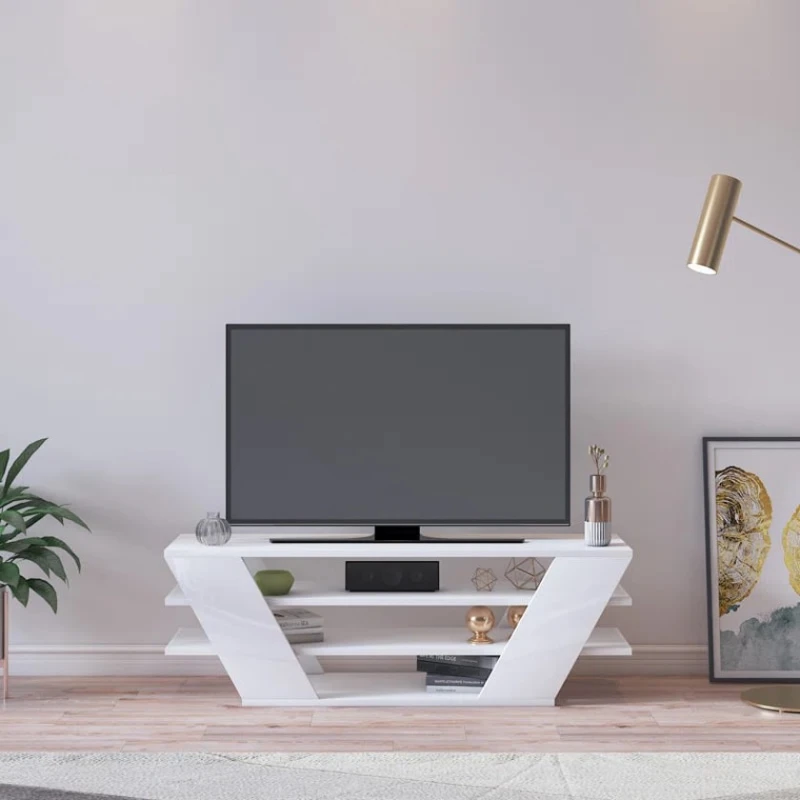 TV üçün tumba Ev Plus Minima, LDSP, ağ, 150x35x40 sm TV üçün tumba Ev Plus Minima, LDSP, ağ, 150x35x40 sm