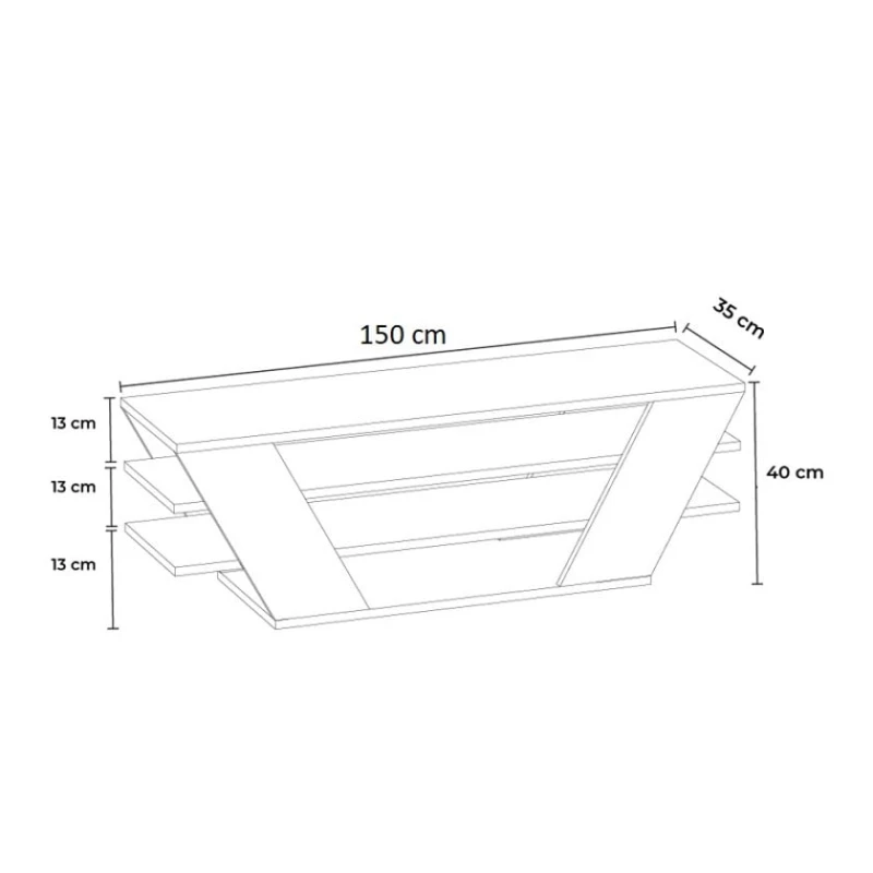 TV üçün tumba Ev Plus Minima, LDSP, ağ, 150x35x40 sm TV üçün tumba Ev Plus Minima, LDSP, ağ, 150x35x40 sm