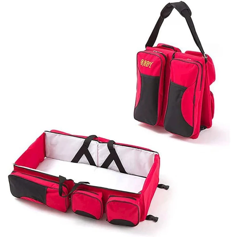 Çanta-beşik transformer 2-si 1-də Baby, qırmızı