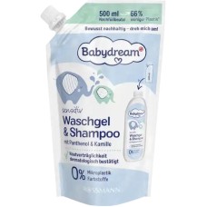 Çimizdirmək üçün gel və şampun Babydream Sensitive Çobanyastığı və pantenol ilə doypak 500 ml