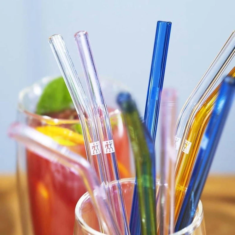 Набор трубочек с щеточкой с изогнутым наконечником Zwilling Sorrento, стекло, разноцветный, 23 см, 5 предметов